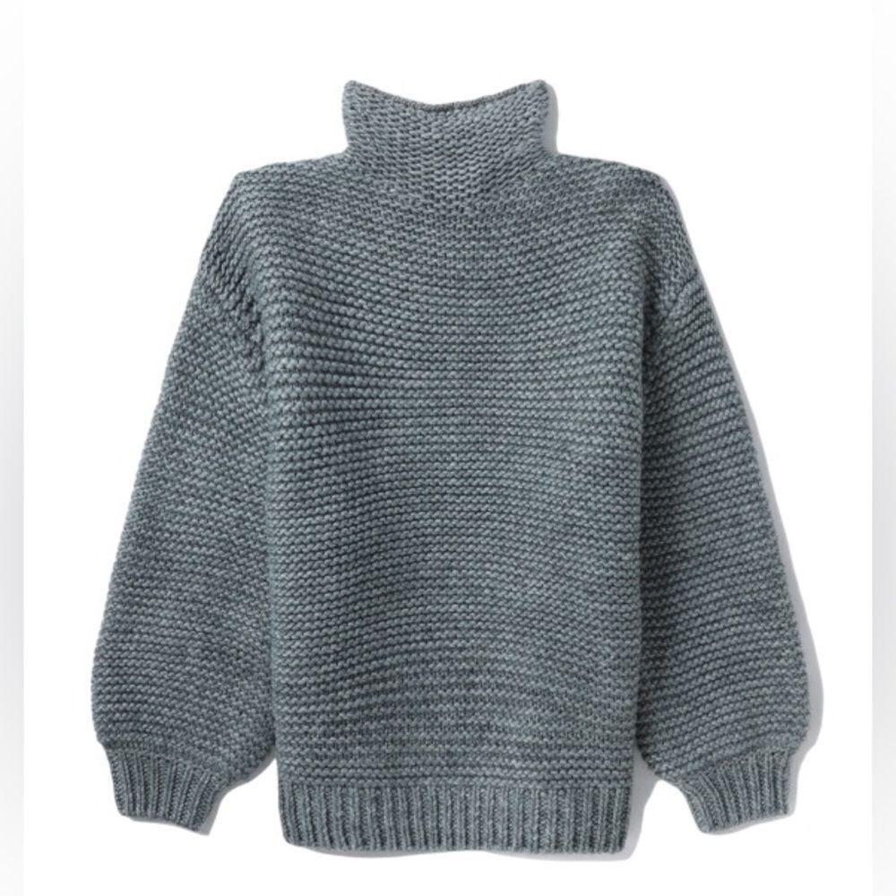 Proenza Schouler CHUNKY KNIT SWEATER size S Gray Wool Blend